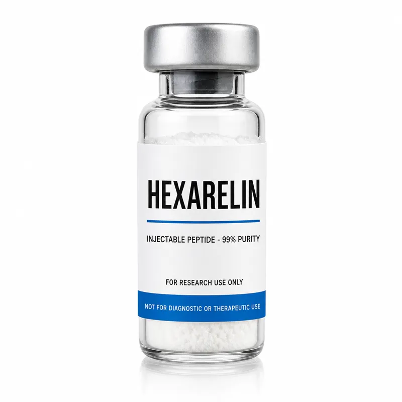 Vial de Hexarelin Acetate, insumo de referencia para investigación