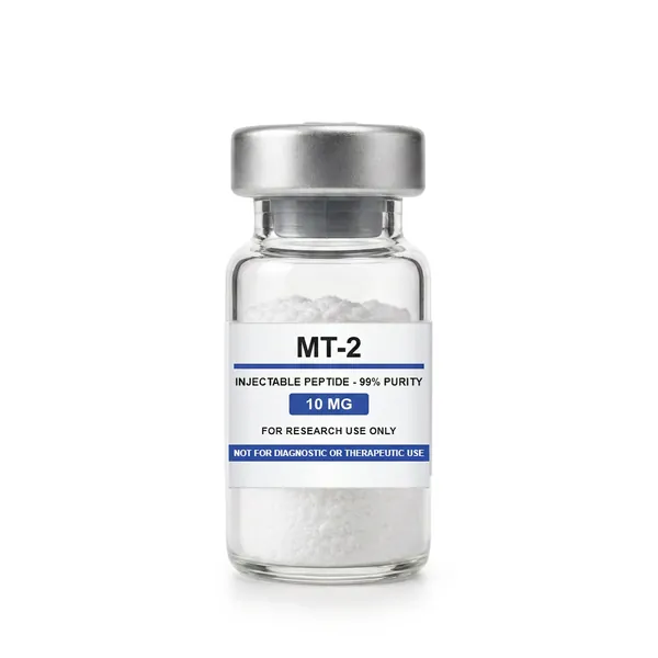 Vial de MT-2 (Melanotan 2 Acetate), insumo de referencia para investigación