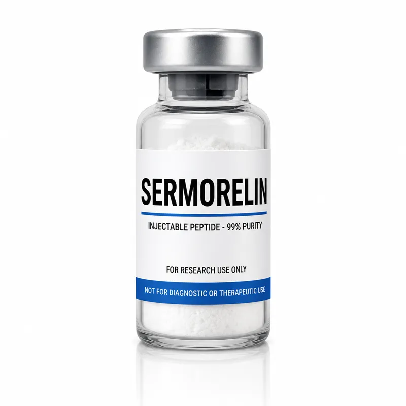 Vial de Sermorelin Acetate, insumo de referencia para investigación