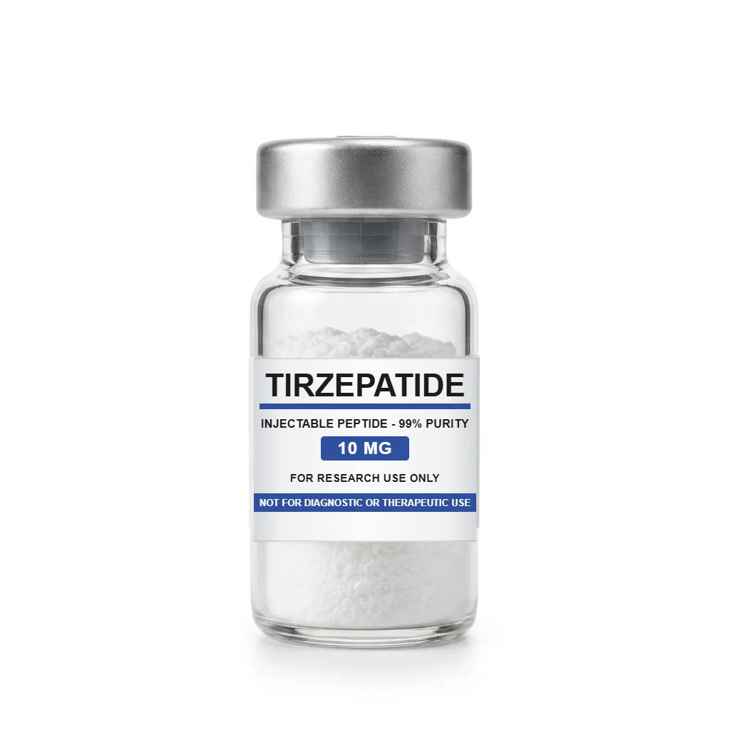 Vial de Tirzepatide, insumo de referencia para investigación