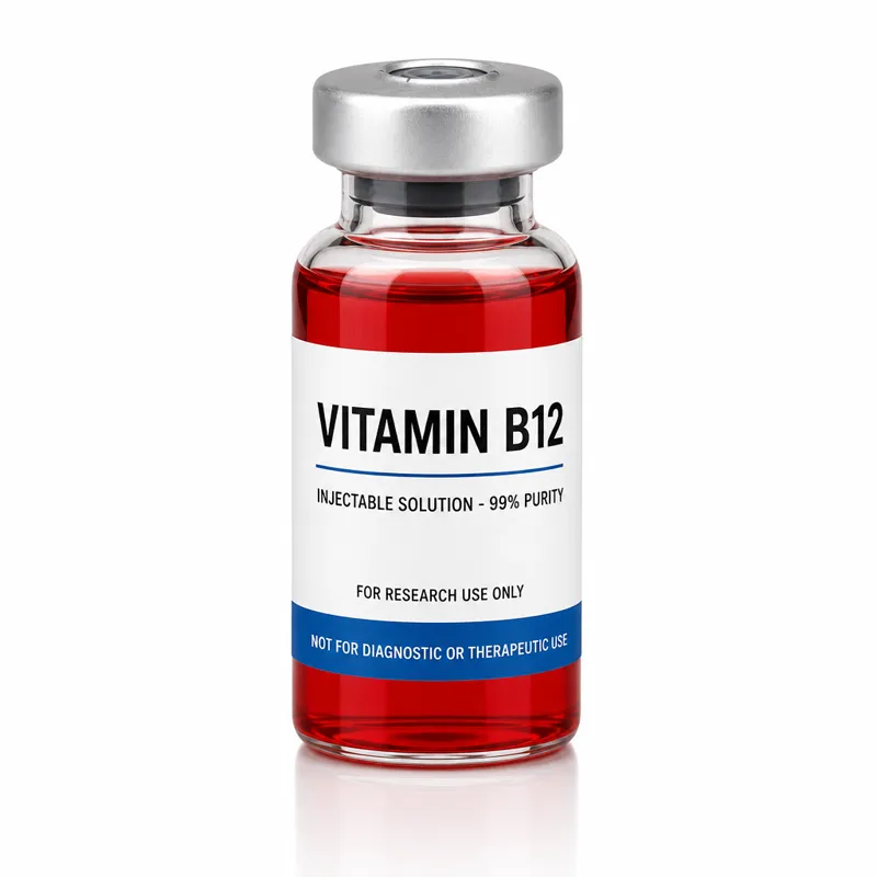 Vial de Vitamin B12, insumo de referencia para investigación